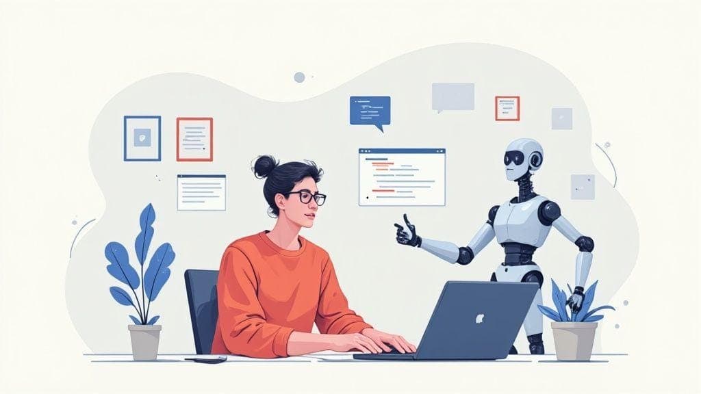 Human and AI collaboration — engineers making critical decisions while AI accelerates the work